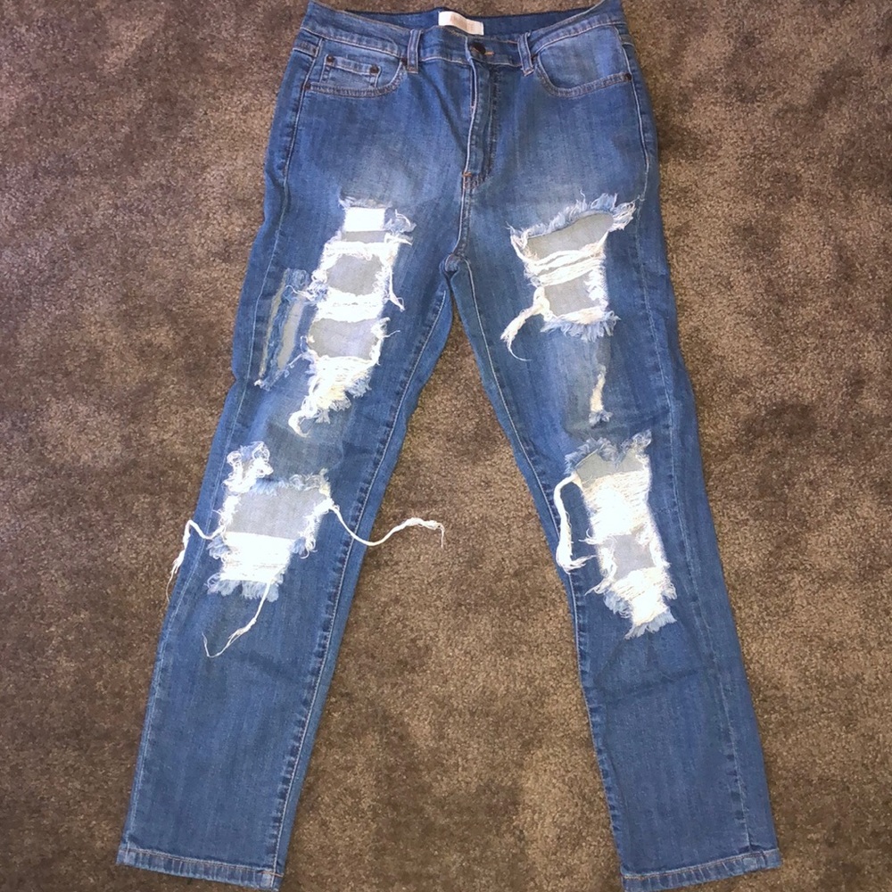 Distressed jeans